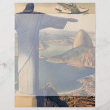 Rio de Janeiro vintage, le Christ la statue de réd Prospectus Personnalisés