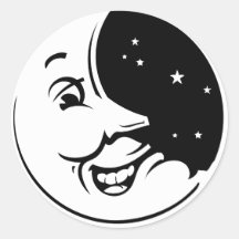 Rire étouffé de lune adhésif rond