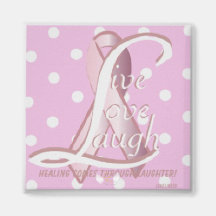 Rire vivant Magnet-Cust. d'amour de ruban rose Aimants