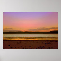 Rivage de coucher du soleil posters