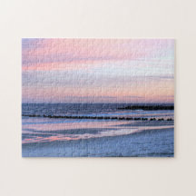 Rivage rose du Jersey de puzzle de photo d'océan d