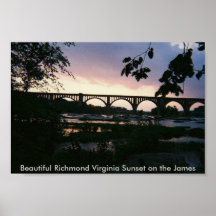 River2, beau coucher du soleil de Richmond la Virg Poster