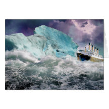RMS Titanic et peinture d'iceberg Cartes De Vœux