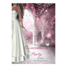 Robe blanche de fête d'anniversaire de Quinceanera Invitations Personnalisées