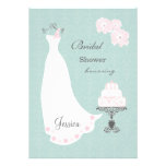 Robe de mariage blanche, gâteau sur la douche nupt faire-part personnalisé