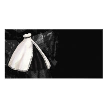 Robe de mariage noire et blanche photocartes