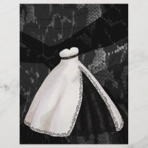 Robe de mariage noire et blanche prospectus personnalisés