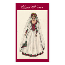 Robe de mariage rose Placecard Modèle De Carte De Visite
