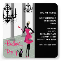 Robe habillée de lustre tout anniversaire de fille invitations