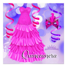 Robe rose pourpre de 15ème diadème de partie de Qu Faire-part