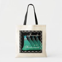Robes BLEUES TURQUOISES de demoiselle d'honneur de Sac Fourre-tout