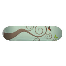 Robin dans un arbre tourbillonnant skateboards personnalisables