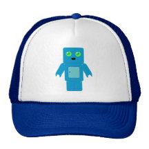 Robot bleu casquettes de camionneur
