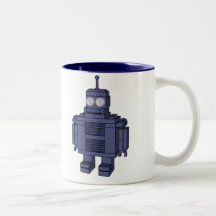 Robot bleu tasse à café