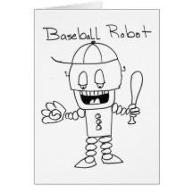 Robot de base-ball cartes de vœux