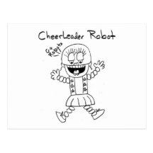 Robot de pom-pom girl carte postale