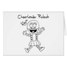 Robot de pom-pom girl cartes de vœux