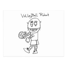 Robot de volleyball cartes postales