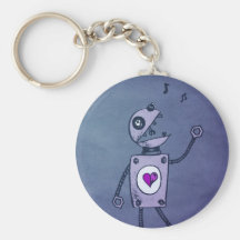 Robot heureux de chant porte-clé