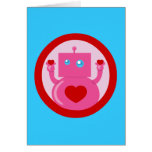 Robot mignon d'amour carte de vœux