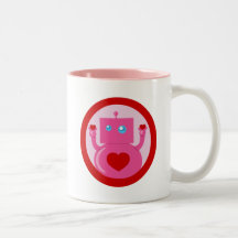 Robot mignon d'amour tasse à café