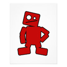 Robot rouge faire-part personnalisé