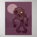 Robot rouillé de zombi poster