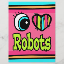 Robots lumineux d'amour du coeur I d'oeil Prospectus Personnalisés