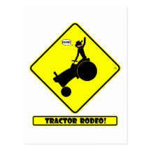 RODÉO 1y de TRACTEUR Carte Postale
