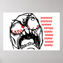 rofl superbe de meme de visage de rage poster