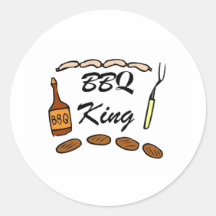 Roi de BBQ Autocollants Ronds