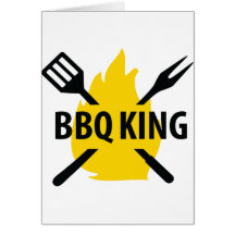 Roi de BBQ avec l'icône de flamme Cartes