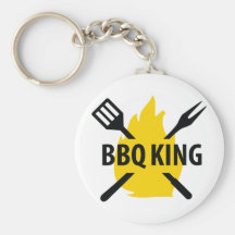 Roi de BBQ avec l'icône de flamme Porte-clé