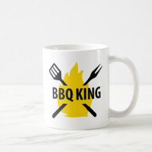 Roi de BBQ avec l'icône de flamme Tasse À Café