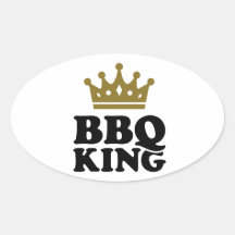 Roi de BBQ Stickers Ovales