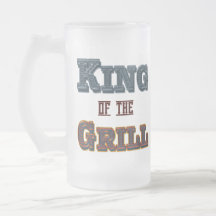 Roi de la cuisine de BBQ de gril disant la tasse
