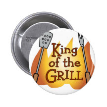 Roi de l'insigne de bouton de gril badges avec agrafe