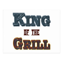 Roi du slogan de cuisine de BBQ de gril Carte Postale