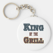 Roi du slogan de cuisine de BBQ de gril Porte-clé