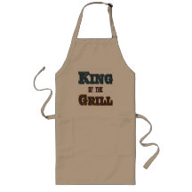 Roi du tablier de slogan de cuisine de BBQ de gril