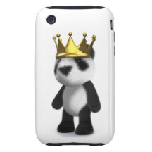 Roi mignon de panda du bébé 3d étui tough iPhone 3