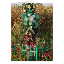 Romania,Wayside shrine, flowers Greeting Card