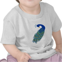 Romantic Elegant Blue Peacock Feathers Shirts