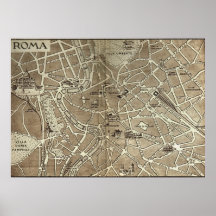 Rome, carte, 1900 poster