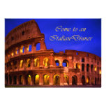 Rome Colosseum au dîner d'Italien de nuit Cartons D'invitation Personnalisés