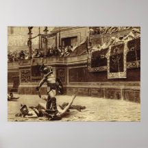 Rome, gladiateurs dans le Colosseum Poster