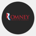Romney - croyez à l'Amérique (rouge) Autocollants