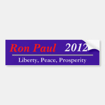 Ron Paul, 2012, liberté, paix, prospérité Adhésifs Pour Voiture
