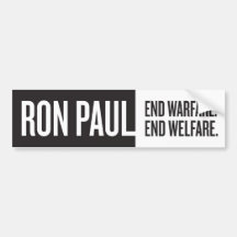 Ron Paul - guerre de fin. Aide sociale de fin - gr Autocollant Pour Voiture