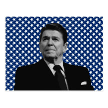 Ronald Reagan avec l'arrière - plan d'étoiles Carte Postale